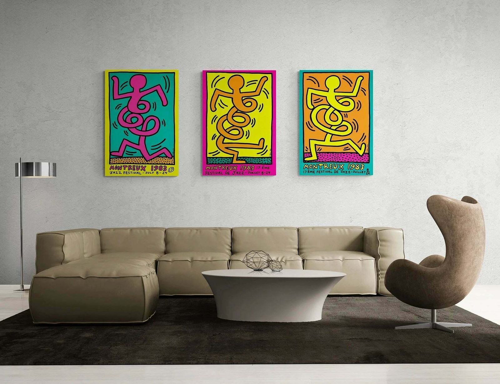 Keith Haring, Montreux Jazz Festival, 1983 (Orange) photo furniture