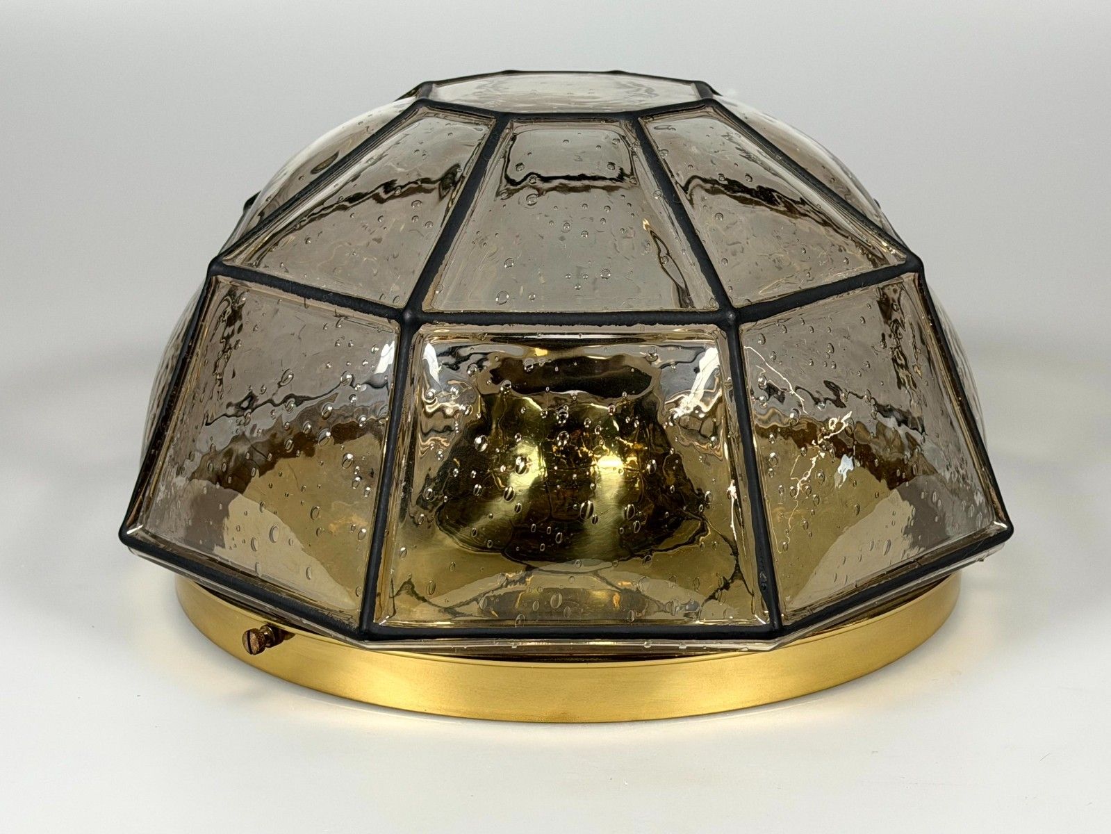 photo furniture 60s 70s Ceiling Lamp Glashütte Limburg Germany Plafoniere Glass & Metal