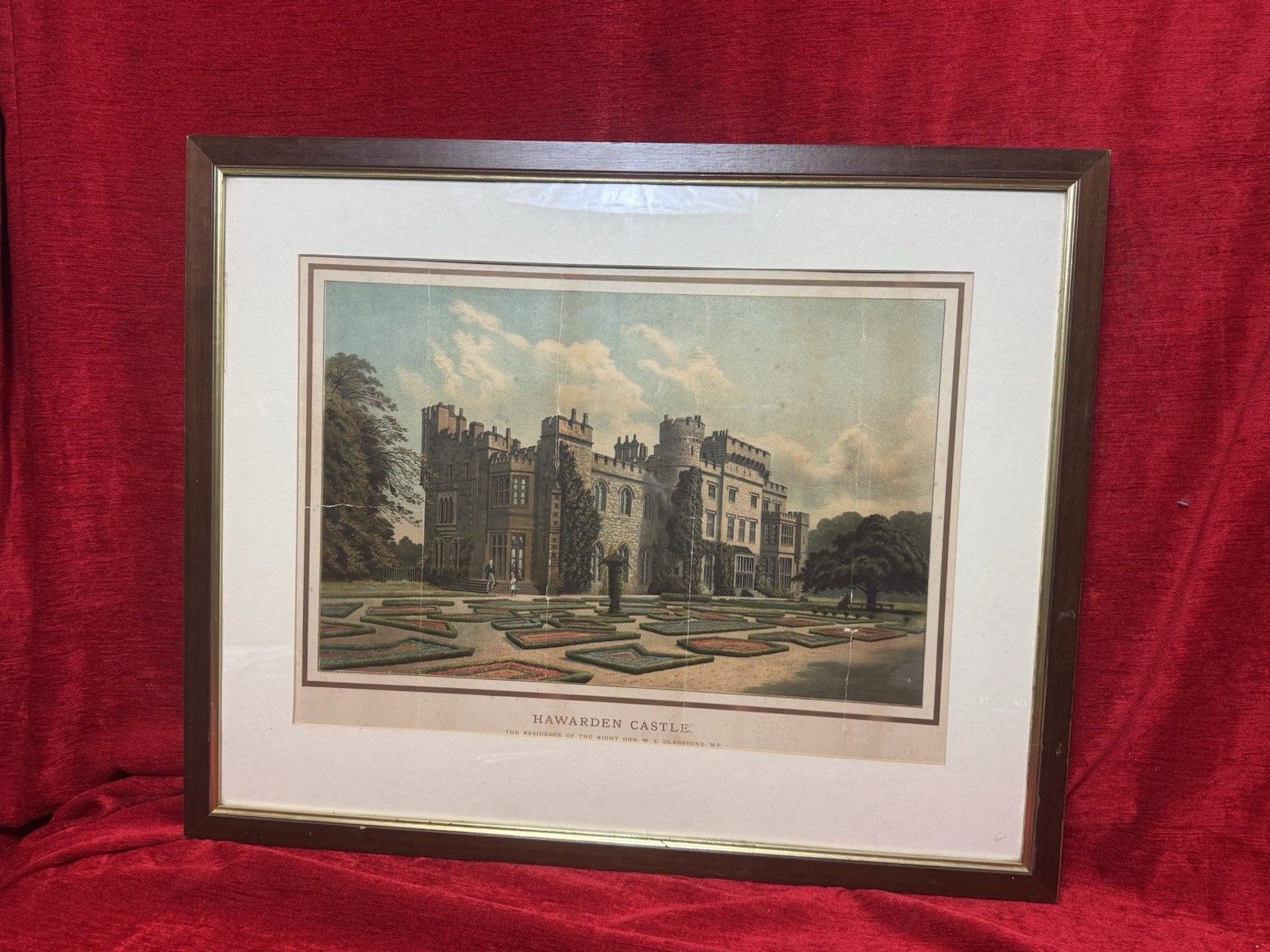 Harwarden Castle Print Victorian By Marcus Ward & Co Antique Print photo 285.0