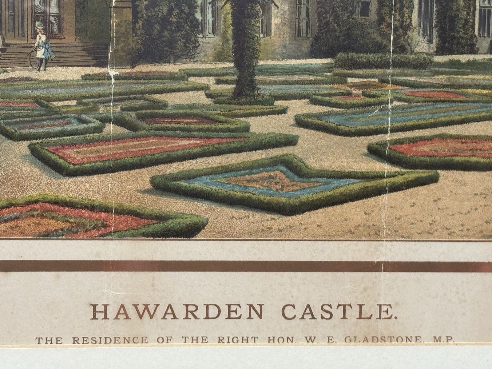 photo vinterior Harwarden Castle Print Victorian By Marcus Ward & Co Antique Print