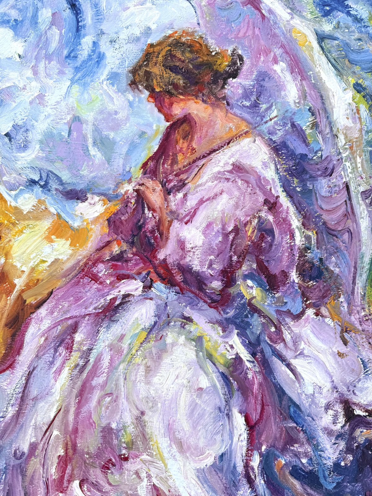 Jose Antonio Pineda Bueno Mediterraan Vrouwenfiguur Landschap Expressionistisch Olieverfschilderij Groot Doek Jaren 2000 photo buy