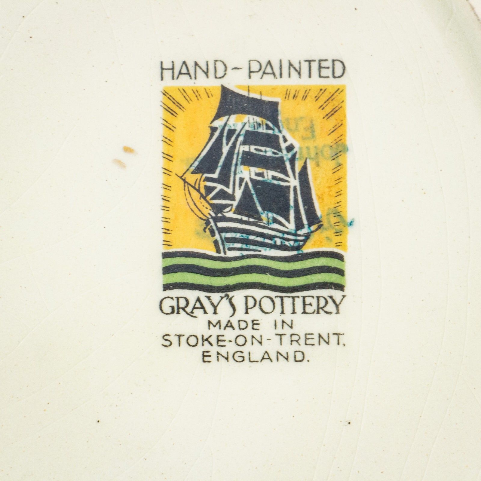 Grays Pottery Green Floral Plate photo Home Decor