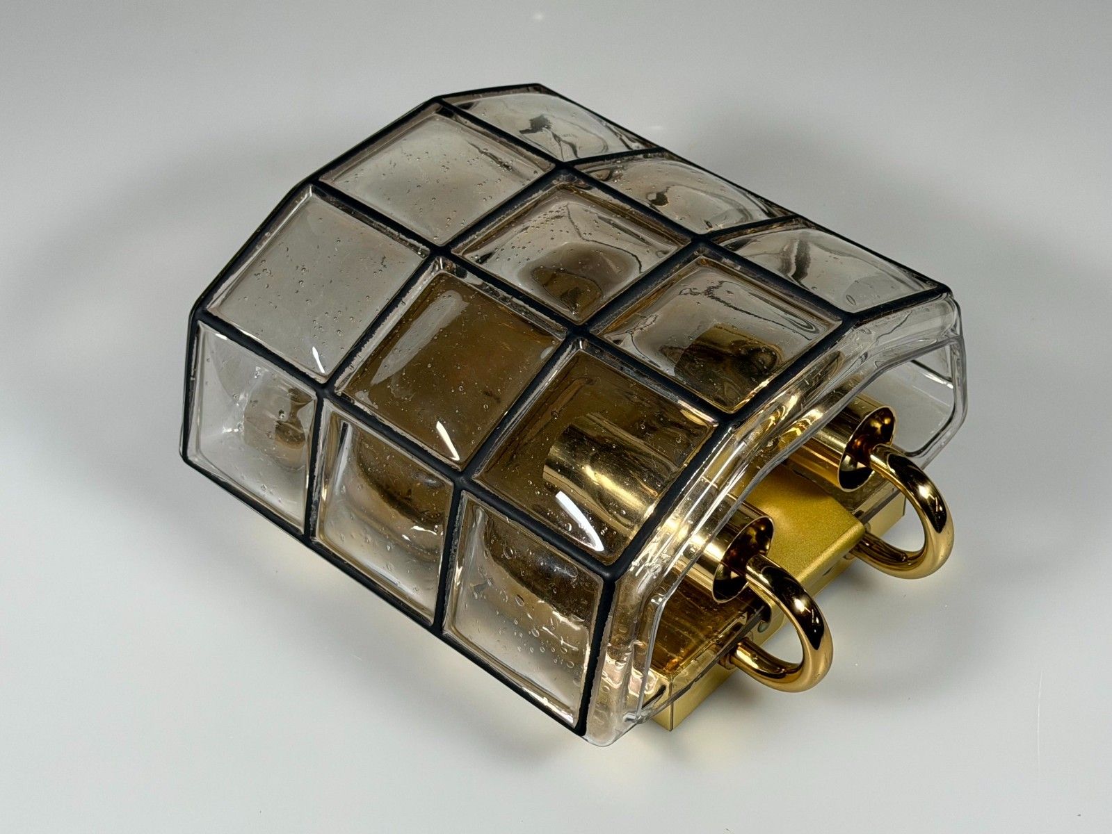 346.0 60s 70s Wall Lamp Wall Sconce Glashütte Limburg Germany Glass & Metal photo