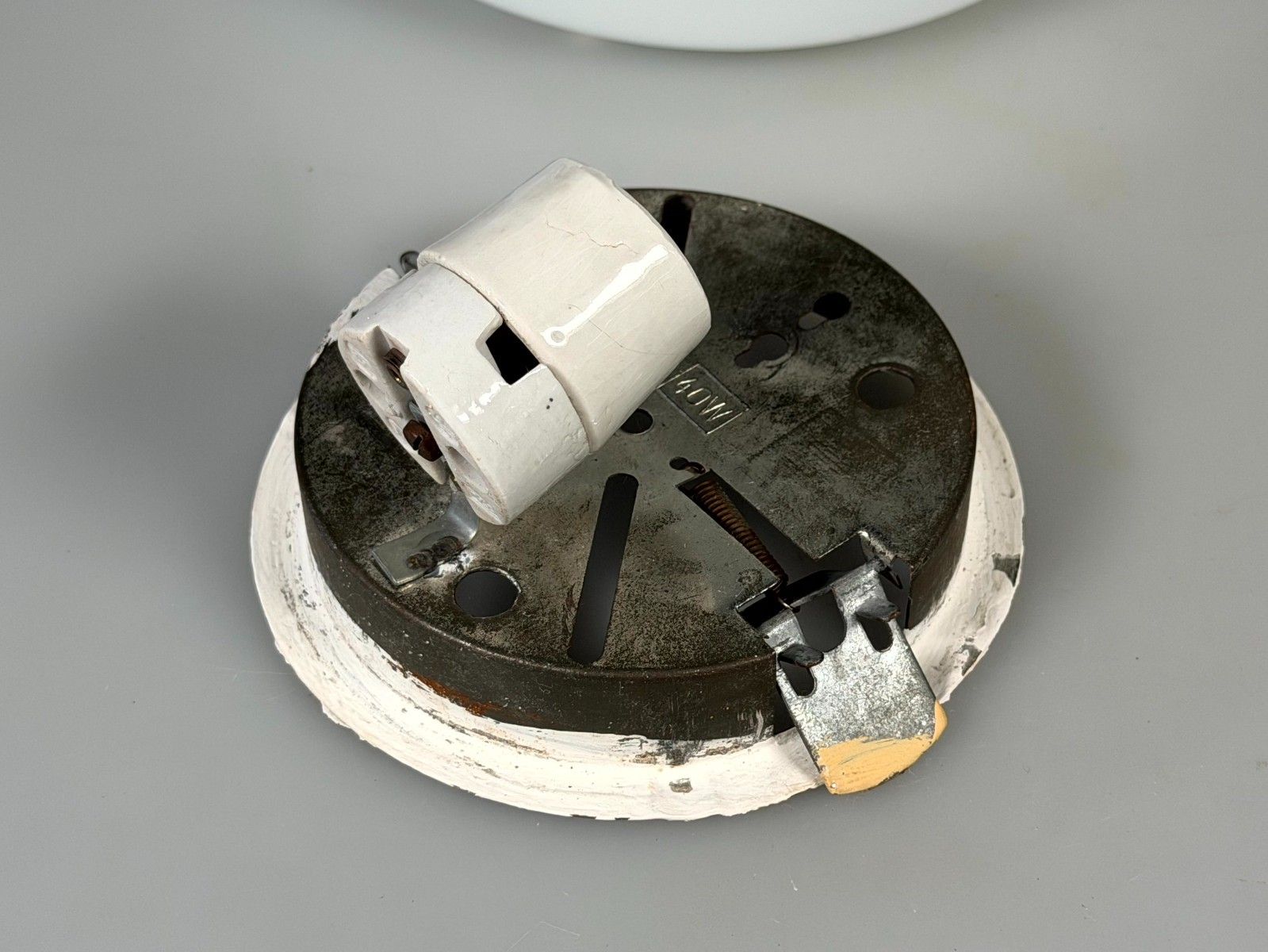 photo vinterior 50s 60s Lamp Light Plafoniere Milk Glass Mid Century Glass Design Rzb