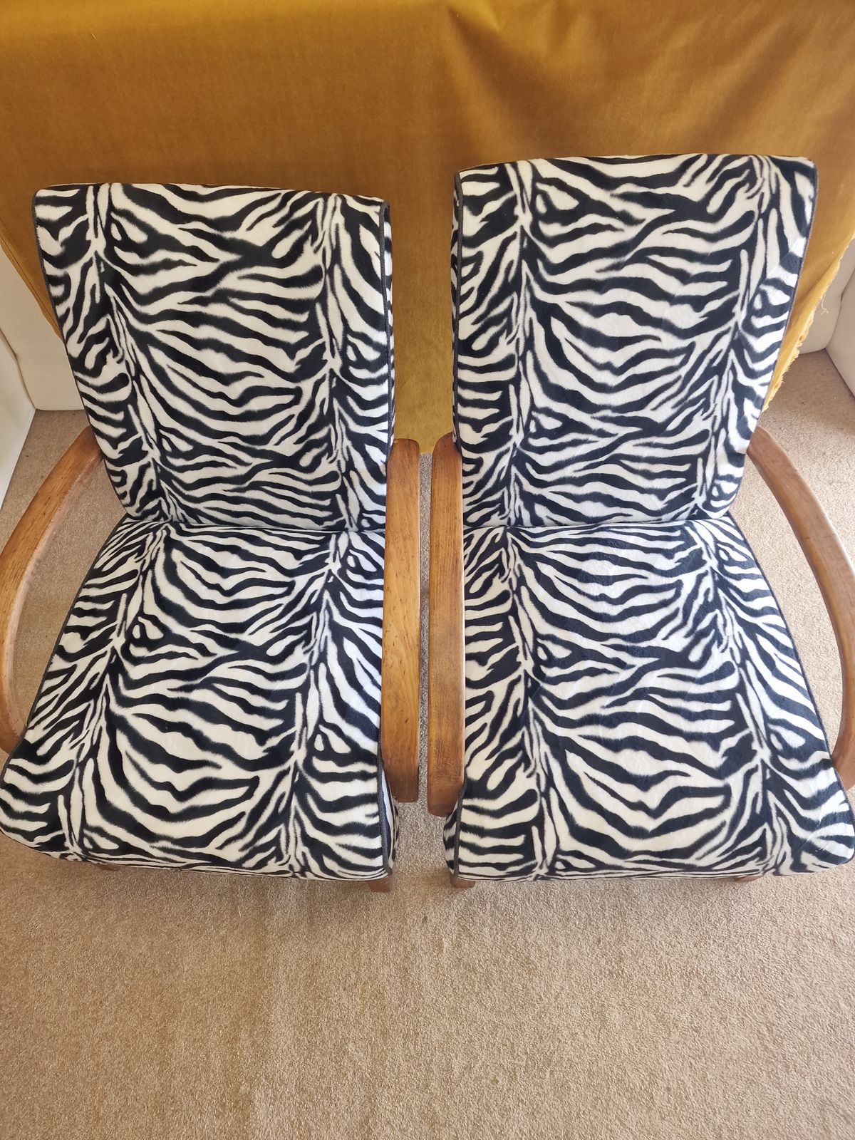 Two Mid Century  Curved Arm Occasional Chairs. photo furniture