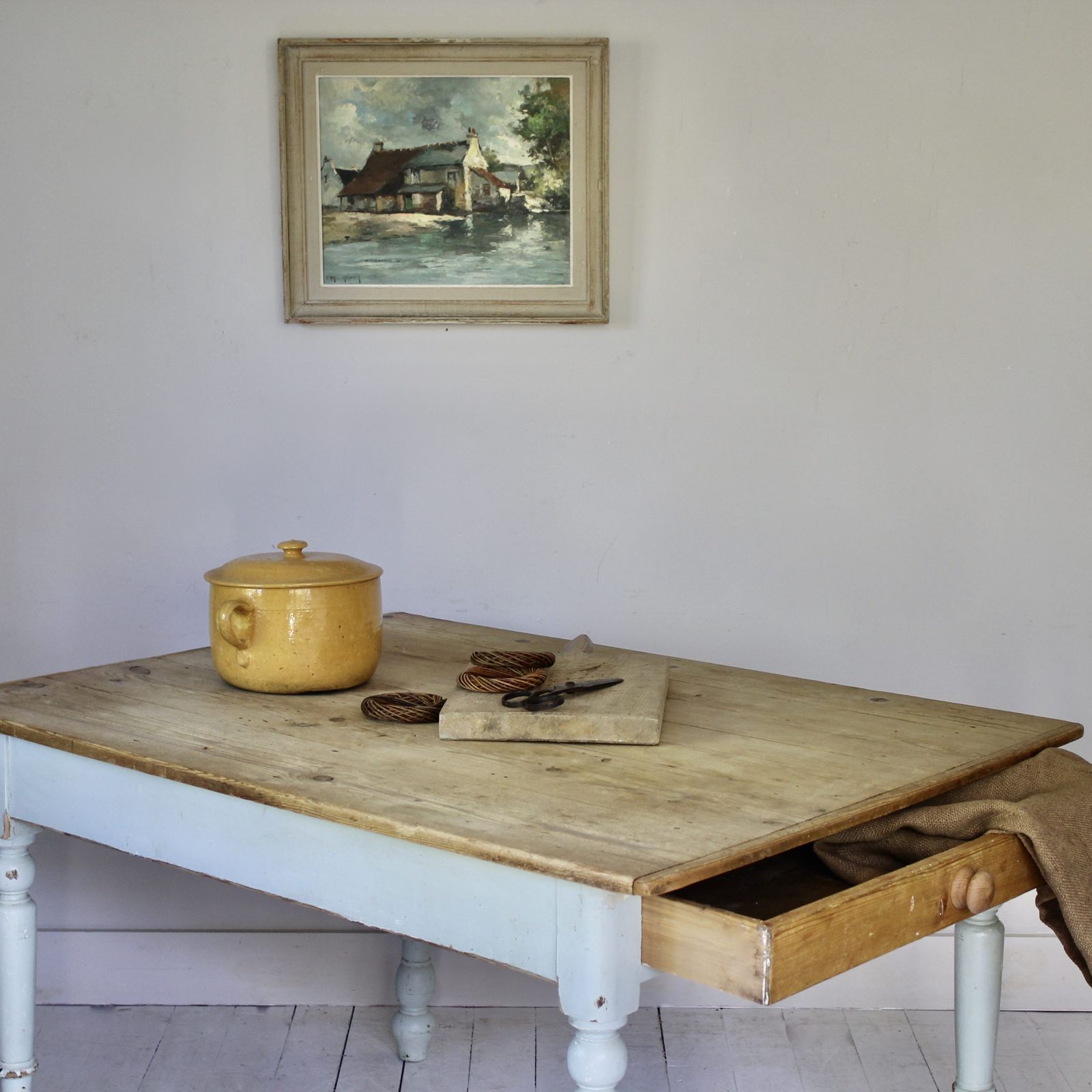 Large Victorian Farmhouse Kitchen Table photo Furniture