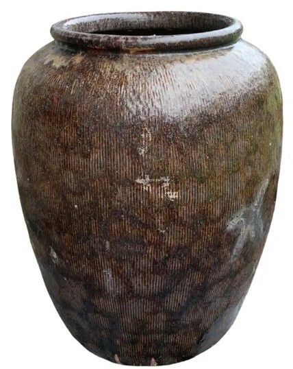 Pair Large 19th Century Chinese Ceramic Rice Jars   Shanxi photo Garden Decor