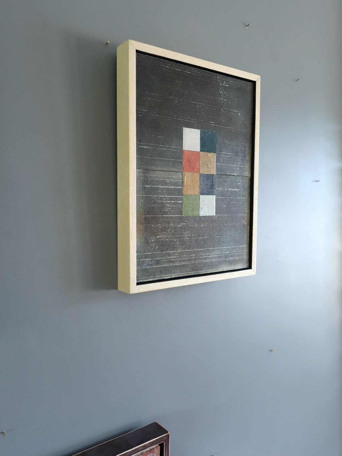 Geometric Collage In Taupe, Mixed Media On Wooden Panel, 2026 photo Art