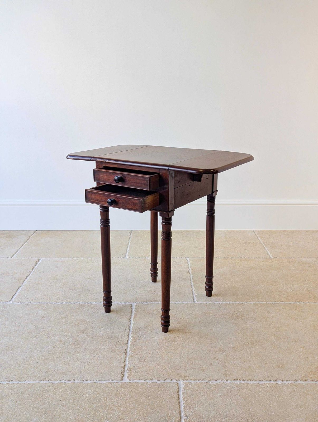 Antique Early Victorian Mahogany Pembroke Work Table C.1850 photo vintage