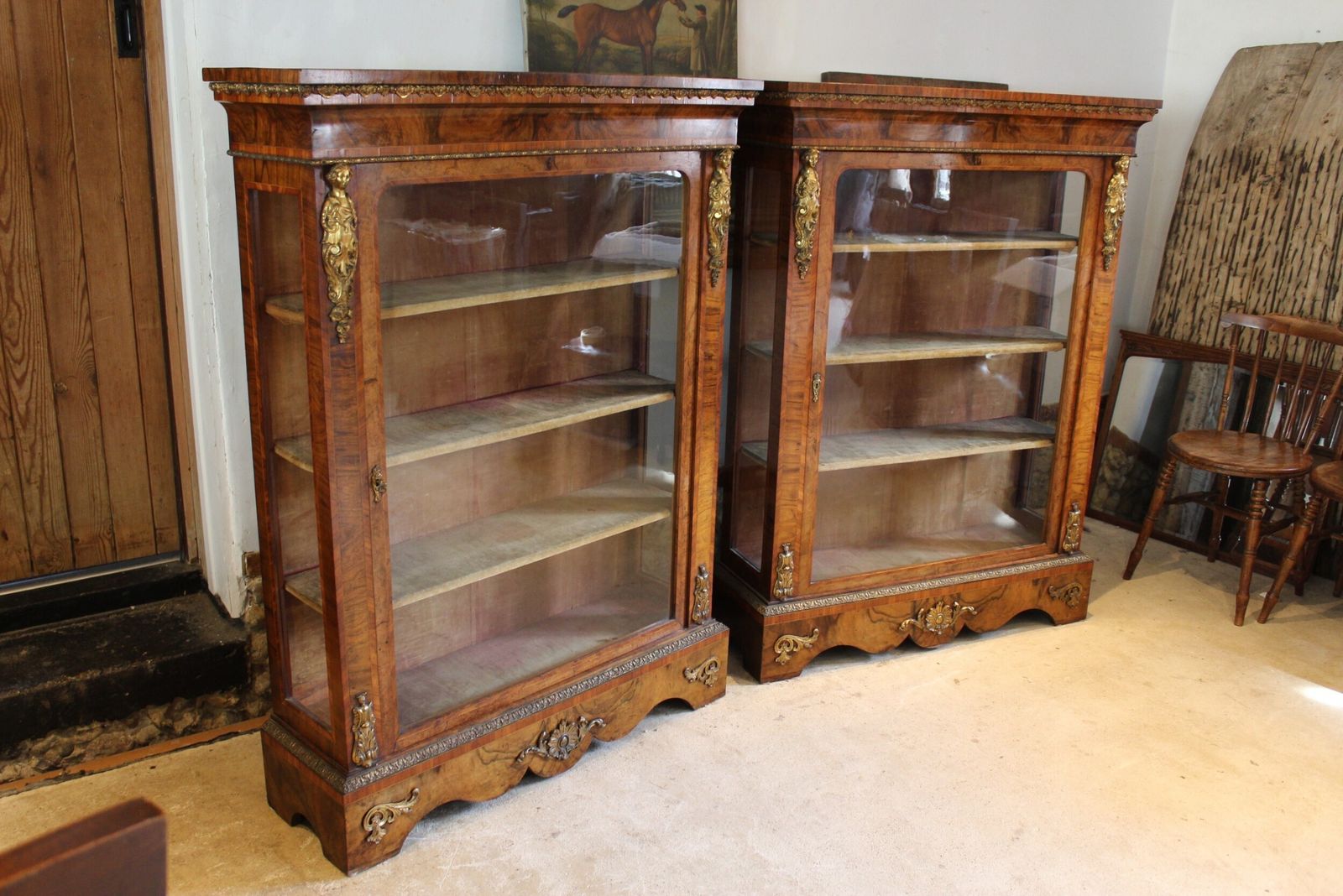 5800.0 Cabinets An Outstanding Large Pair Of Victorian Walnut Cabinets C1840 photo