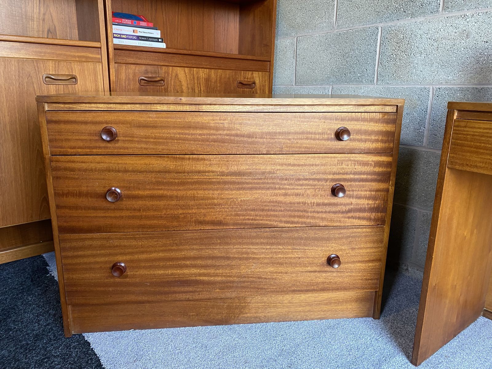 Mid Century Teak Bedroom Set With Chest Of Drawers Etc 1960s photo 295.0