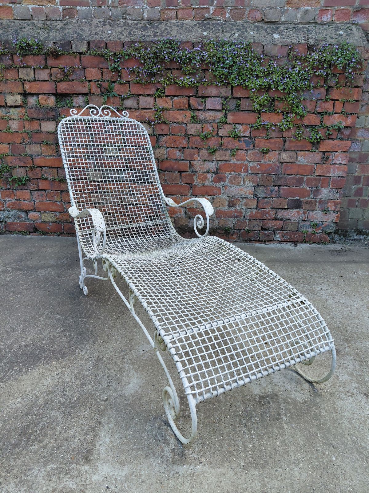 Antique Wirework Sun Lounger, Circa 1920s photo Garden Furniture