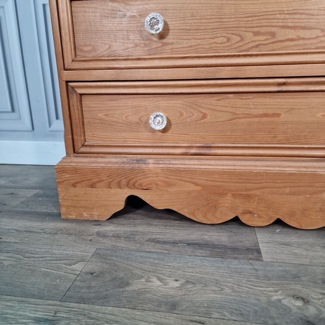 photo furniture Antique Style Pine Rustic Solid Chest Of Drawers Country Farmhouse Victorian