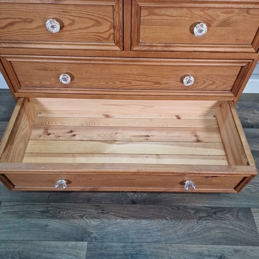 photo vintage Antique Style Pine Rustic Solid Chest Of Drawers Country Farmhouse Victorian