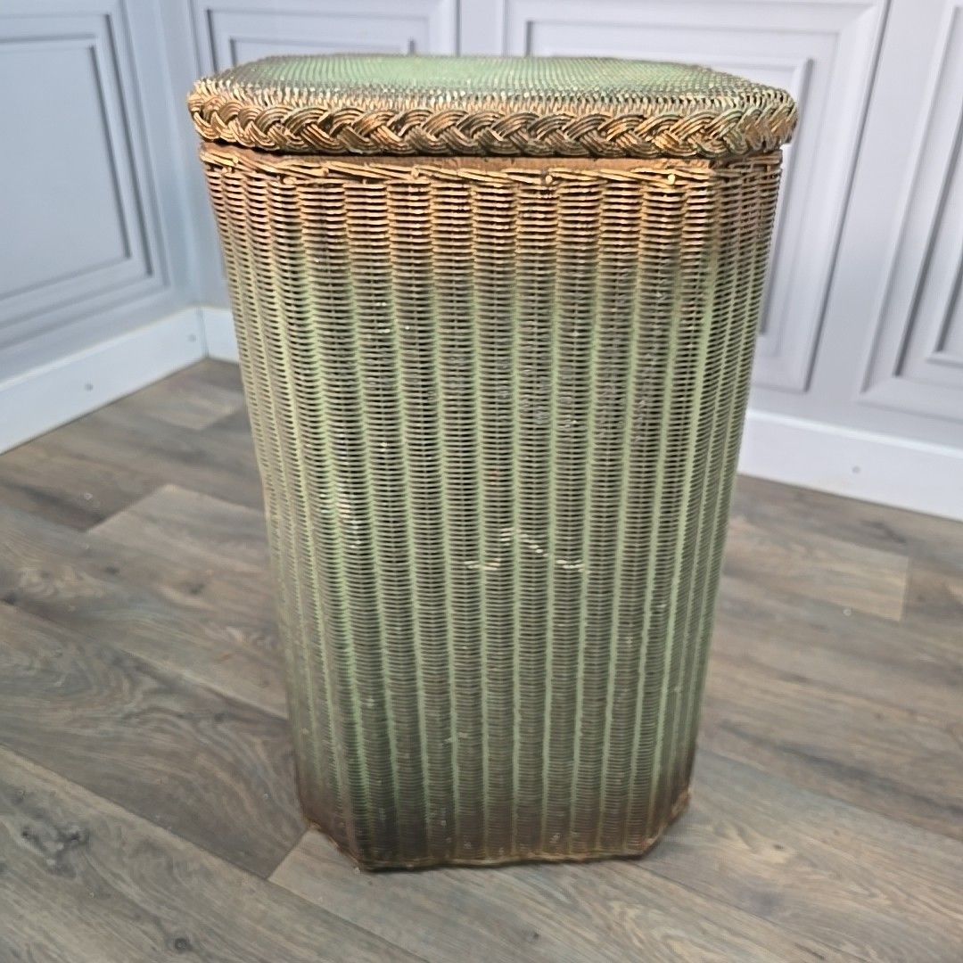 Home Decor Retro Vintage  Laundry Basket Lloyd Loom Lusty Linen Woven Fibre Bedroom Storage photo
