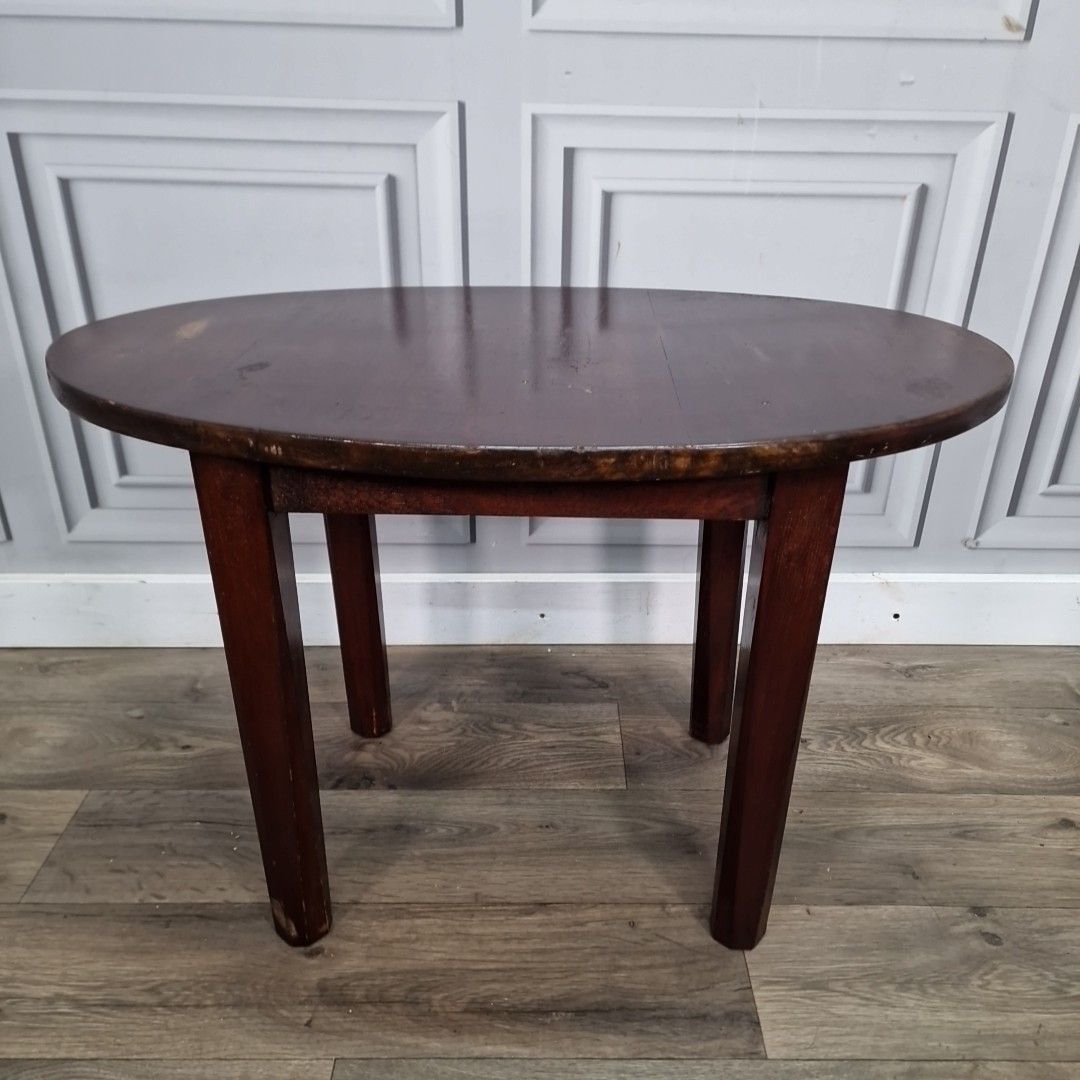 Antique Hall Side Table Oval Top Wooden  Solid Wood Occasional For Restoration photo for sale