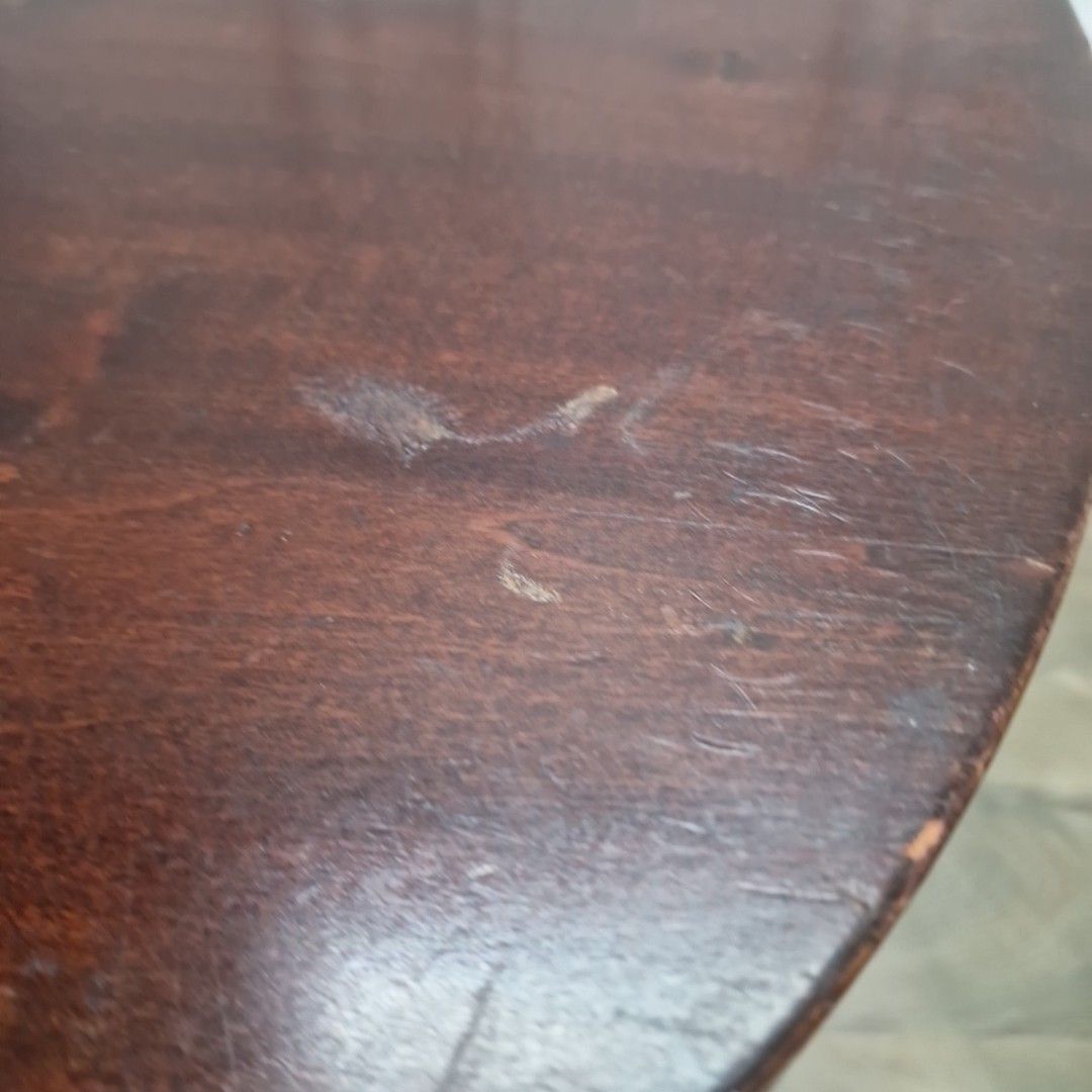 Antique Hall Side Table Oval Top Wooden  Solid Wood Occasional For Restoration photo vintage