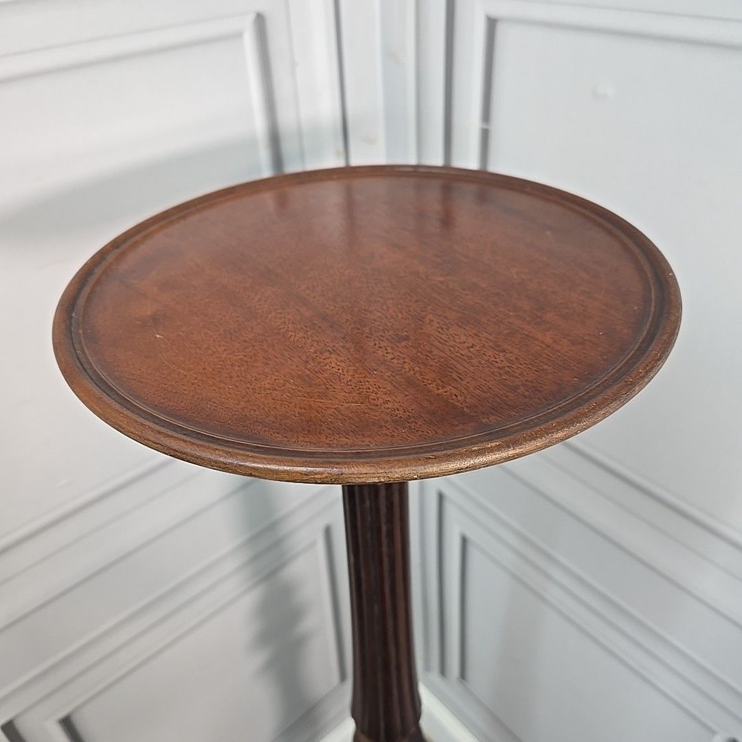 Antique Plant Stand Table Tall Wooden Turned & Carved Torchere Solid Mahogany photo Home Decor