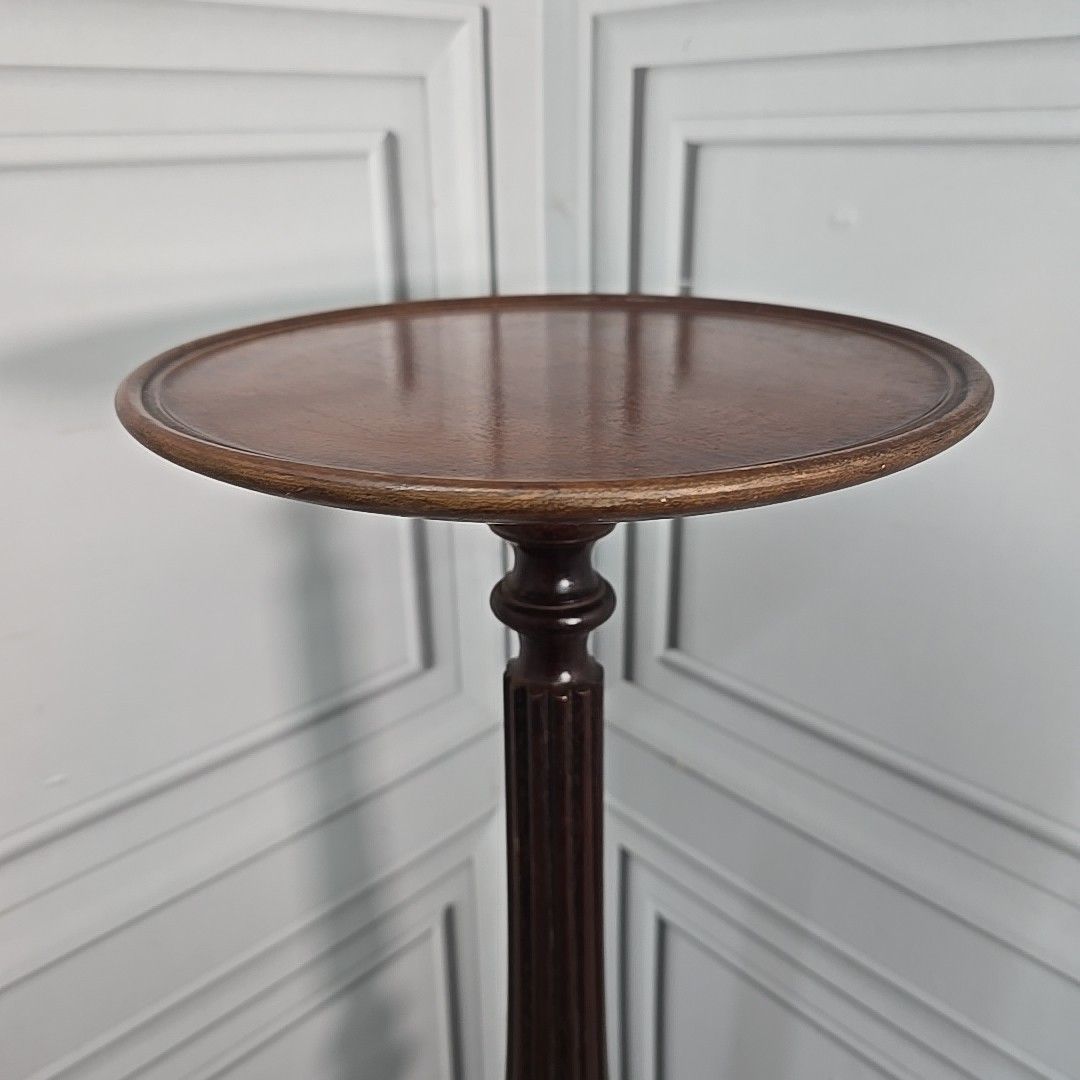 Antique Plant Stand Table Tall Wooden Turned & Carved Torchere Solid Mahogany photo 150.0