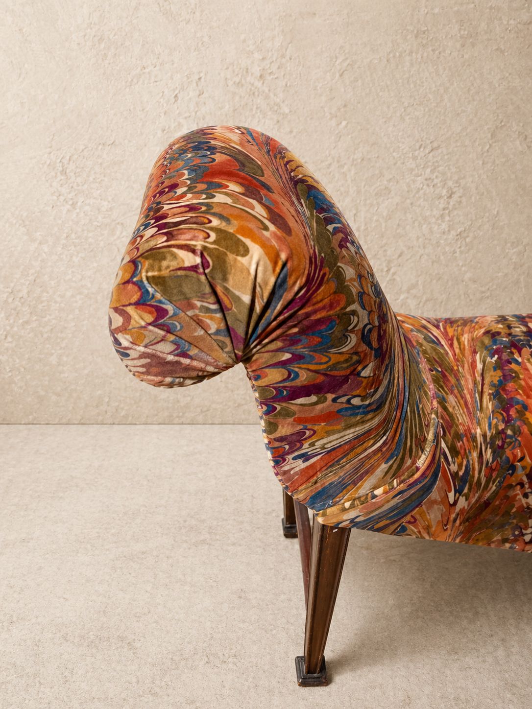 Mid Century Sculptural Bench In Lee Jofa ‘Taplow’ Velvet. photo 1595.0