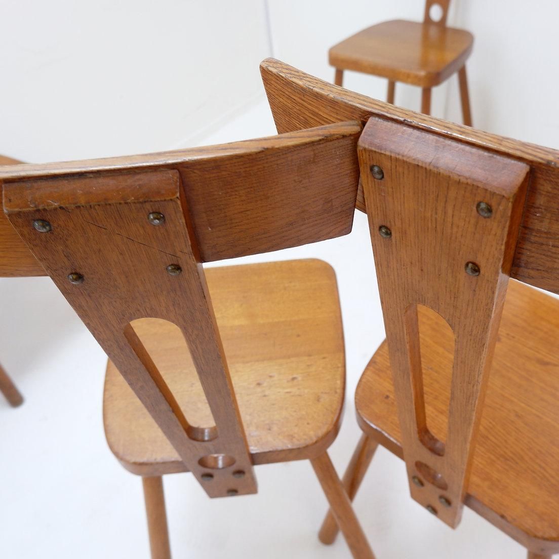 photo buy Set Of 6 Vintage Mid Century Modern Wooden T Back Dining Chairs