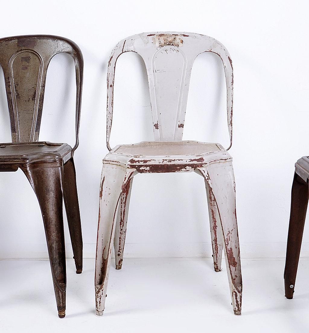 Stackable Industrial Bistro Chairs By Fibrocit Of Belgium    Set Of 4    1950s photo furniture