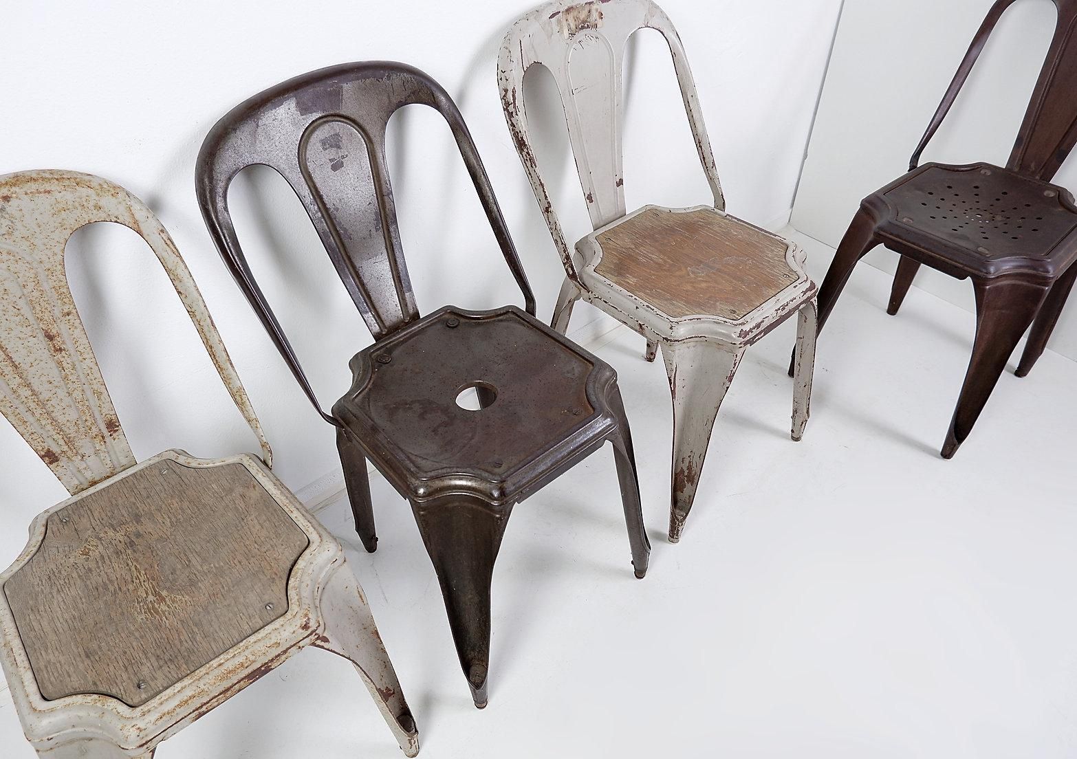 1320.0 Stackable Industrial Bistro Chairs By Fibrocit Of Belgium    Set Of 4    1950s photo