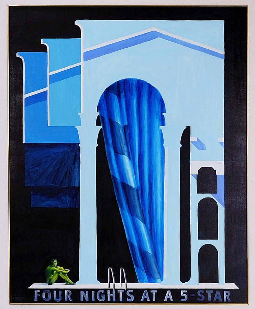 Art Carlos Grippo (Uruguay 1946) "Tepidarium" Oil On Canvas   Signed & Dated photo