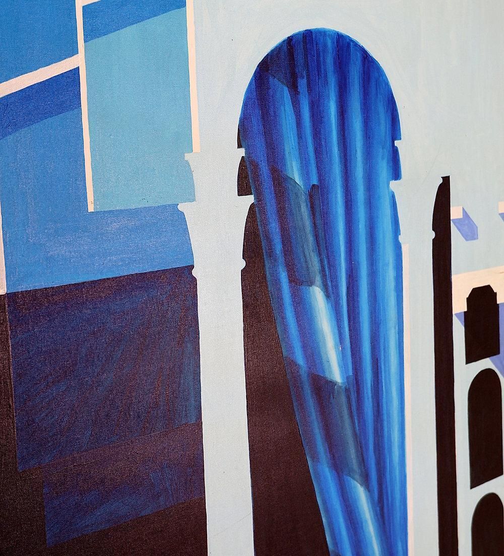 photo vinterior Carlos Grippo (Uruguay 1946) "Tepidarium" Oil On Canvas   Signed & Dated