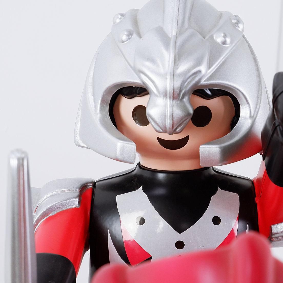 Xl Large Original Red Dragon And Playmobil Knight   Wingspan 220cm photo vinterior
