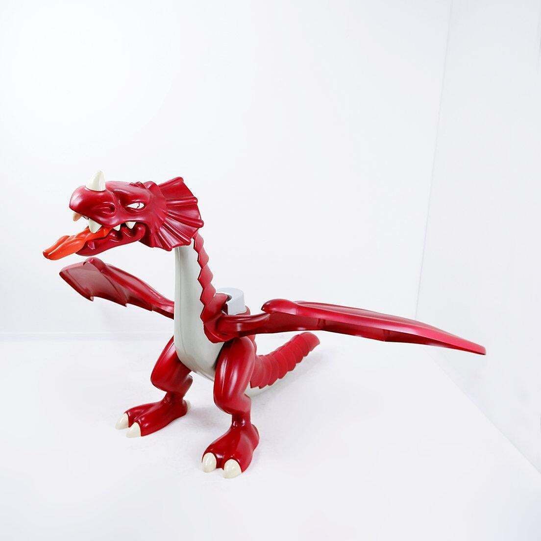Home Decor Xl Large Original Red Dragon And Playmobil Knight   Wingspan 220cm photo