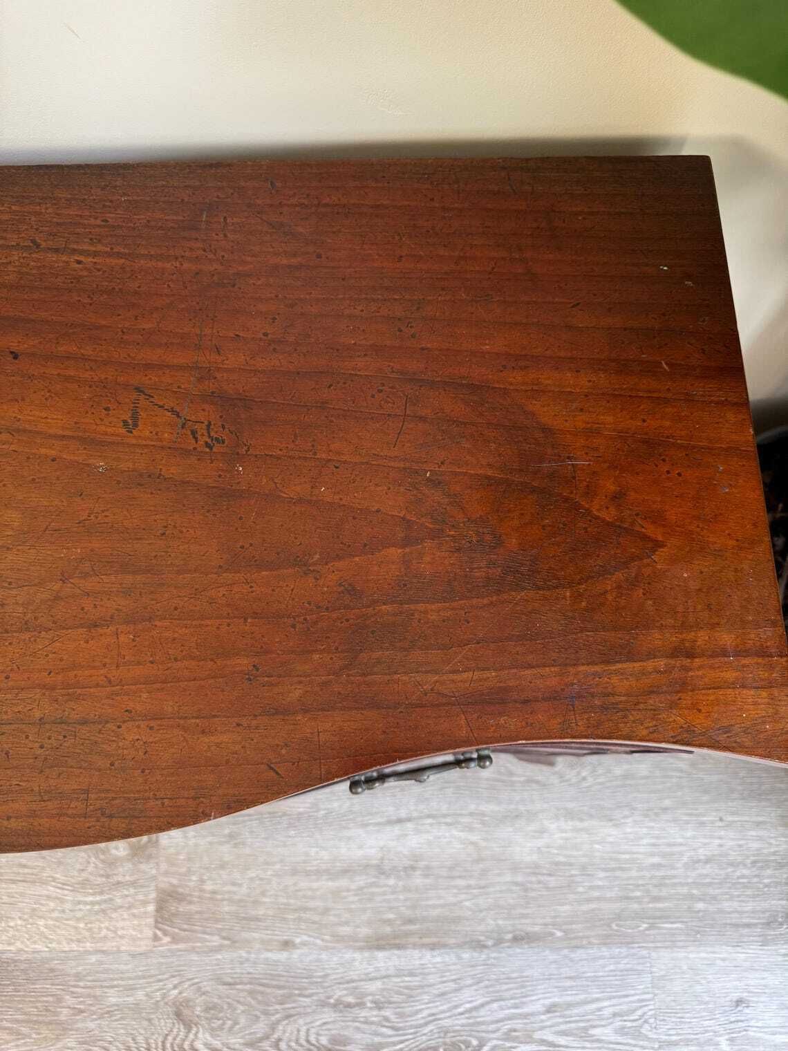 photo for sale Vintage Small Bow Front Wood Chest Of Drawers Original Hardware Small