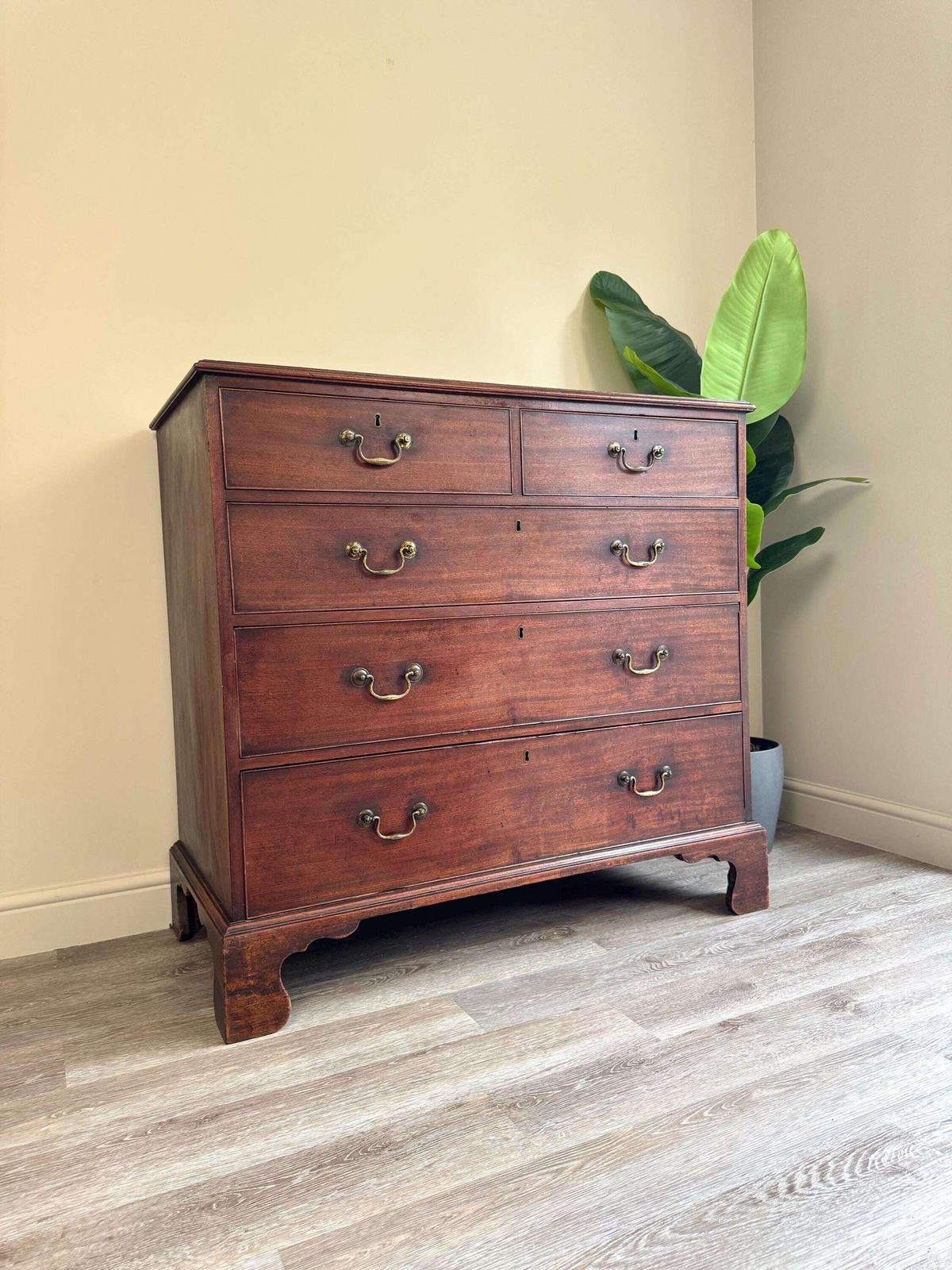 Antique Georgian Solid Wood Extra Large Chest Of Drawers