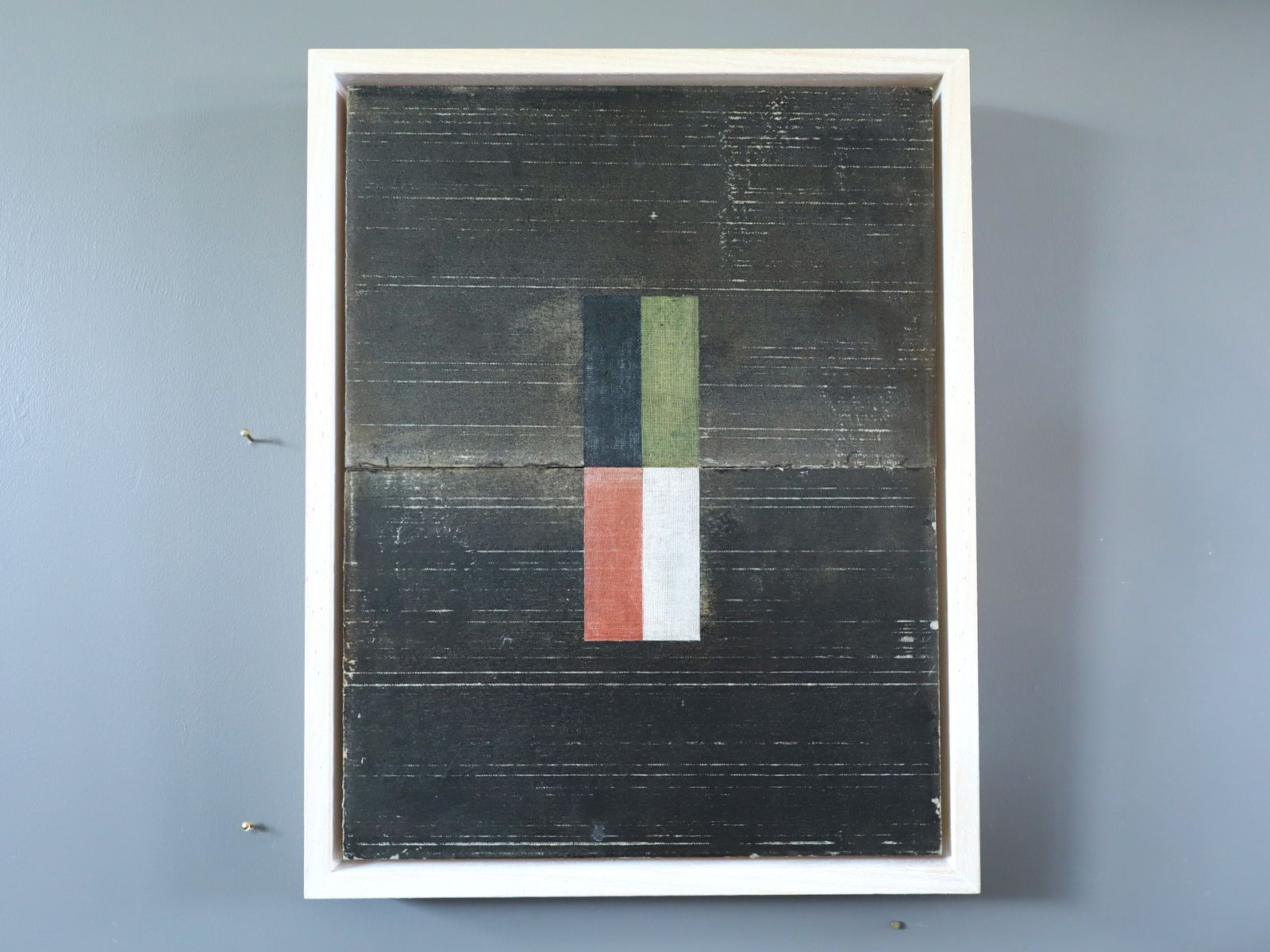 Geometric Collage In Dark Brown, Mixed Media On Wooden Panel, 2026