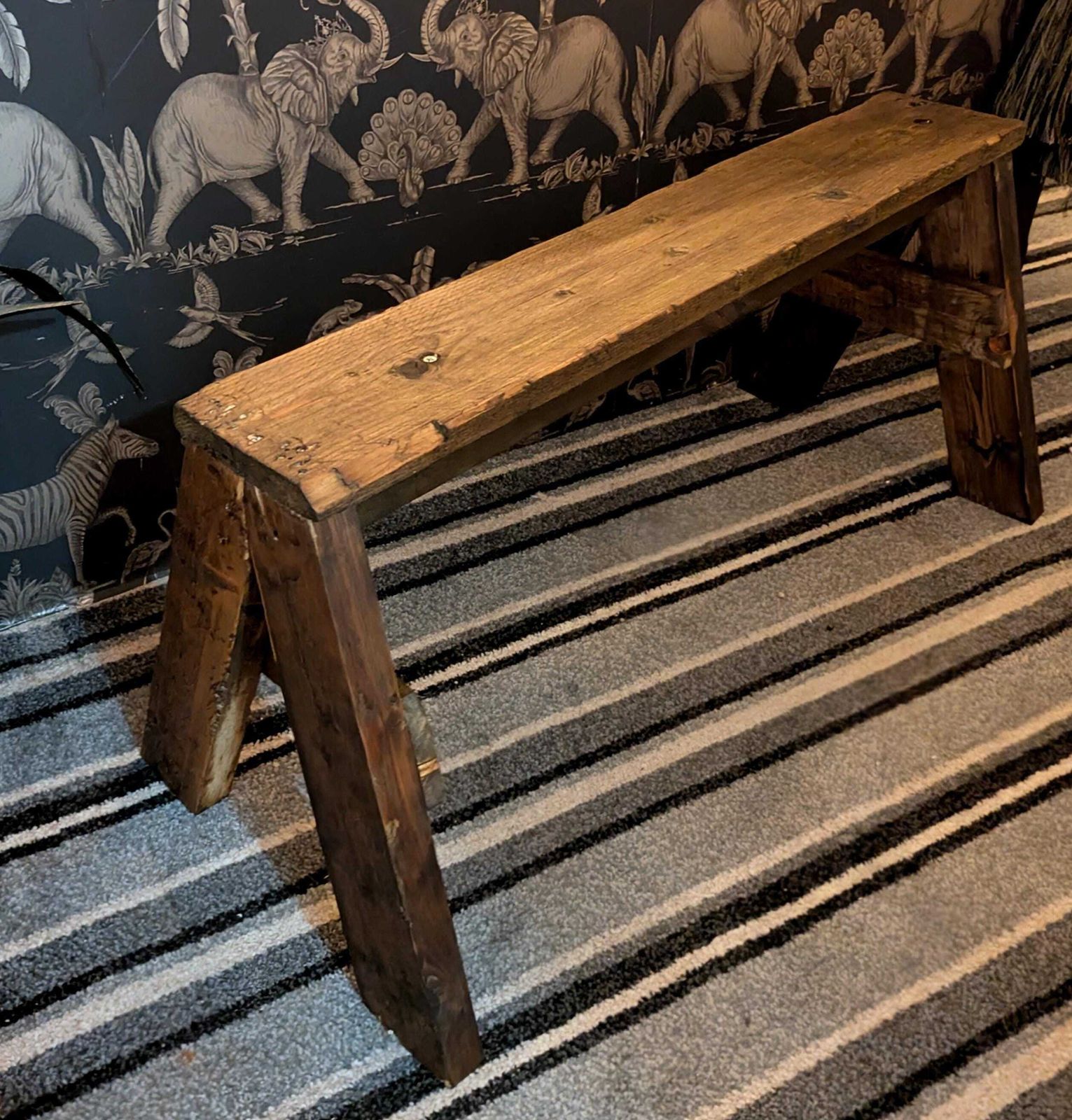 Handmade Rustic Reclaimed Timber Bench, Saw Horse, Garden Decor