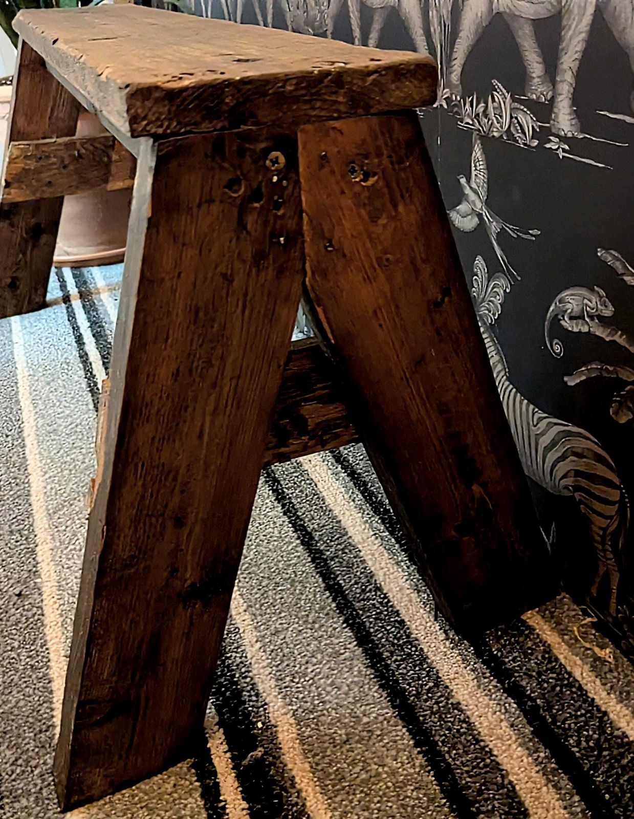Handmade Rustic Reclaimed Timber Bench, Saw Horse, Garden Decor photo for sale