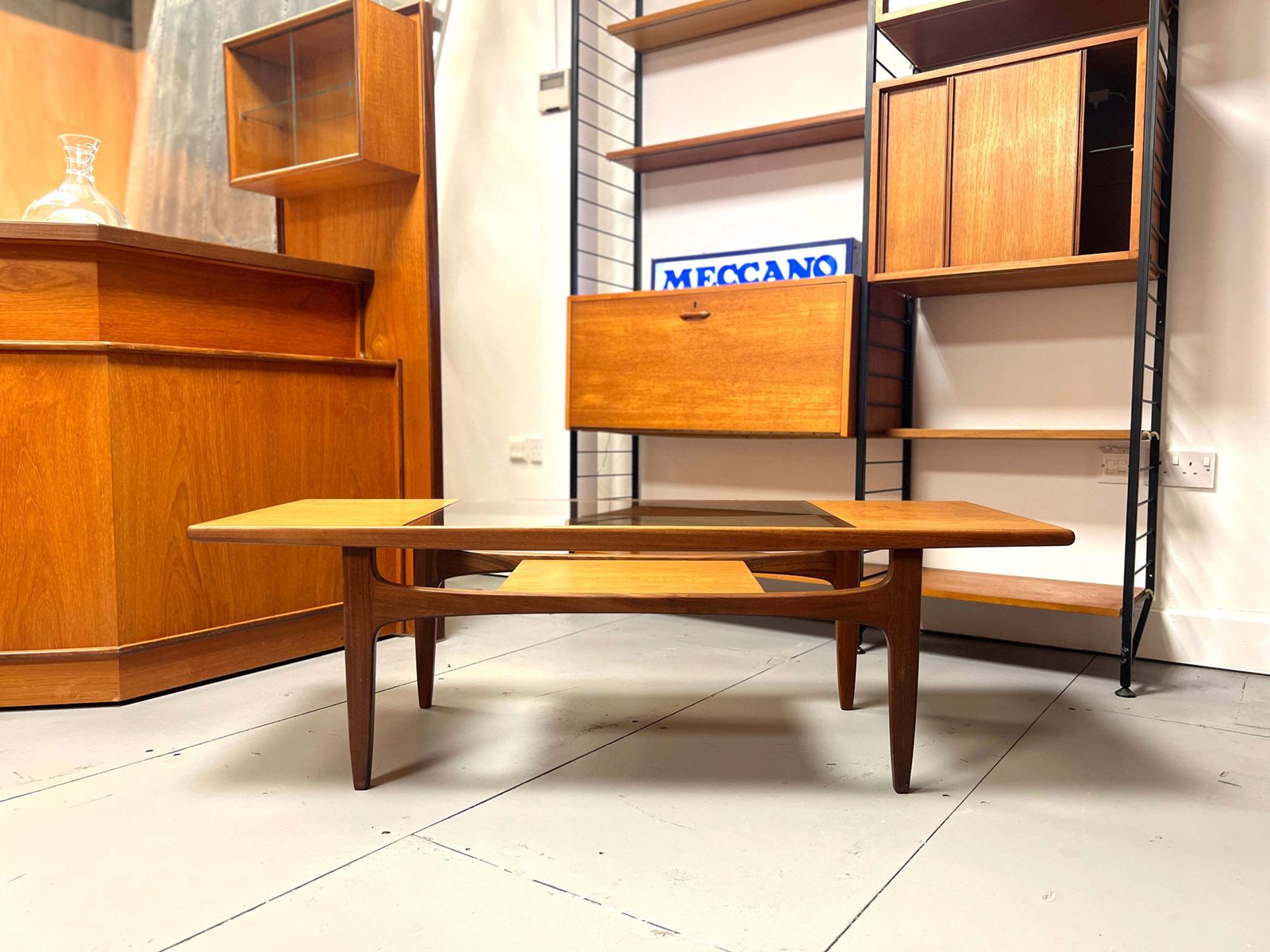 G Plan Teak Coffee Table With Glass Insert, Rectangular photo Furniture