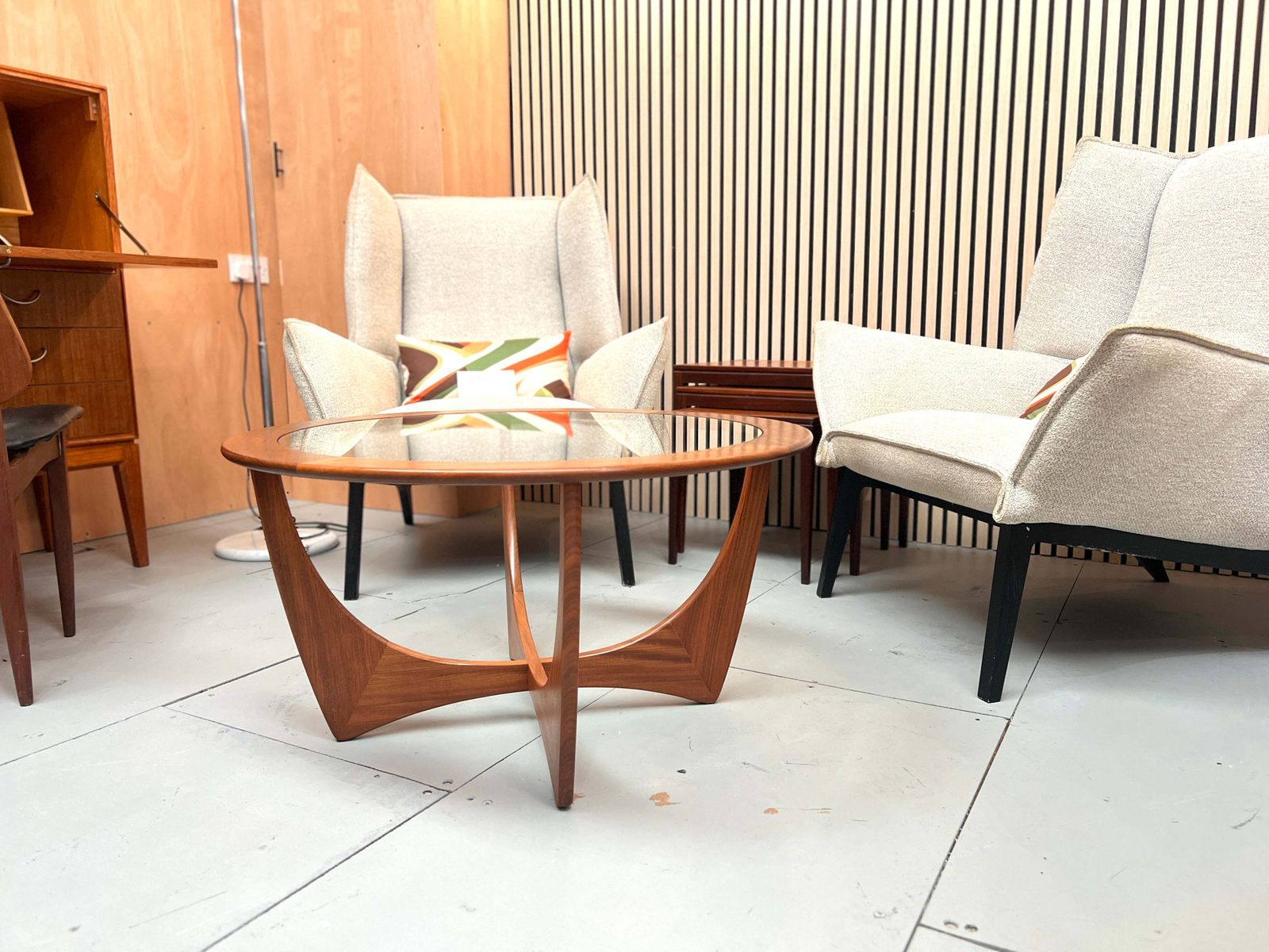 G Plan Astro Teak Coffee Table With Glass Top