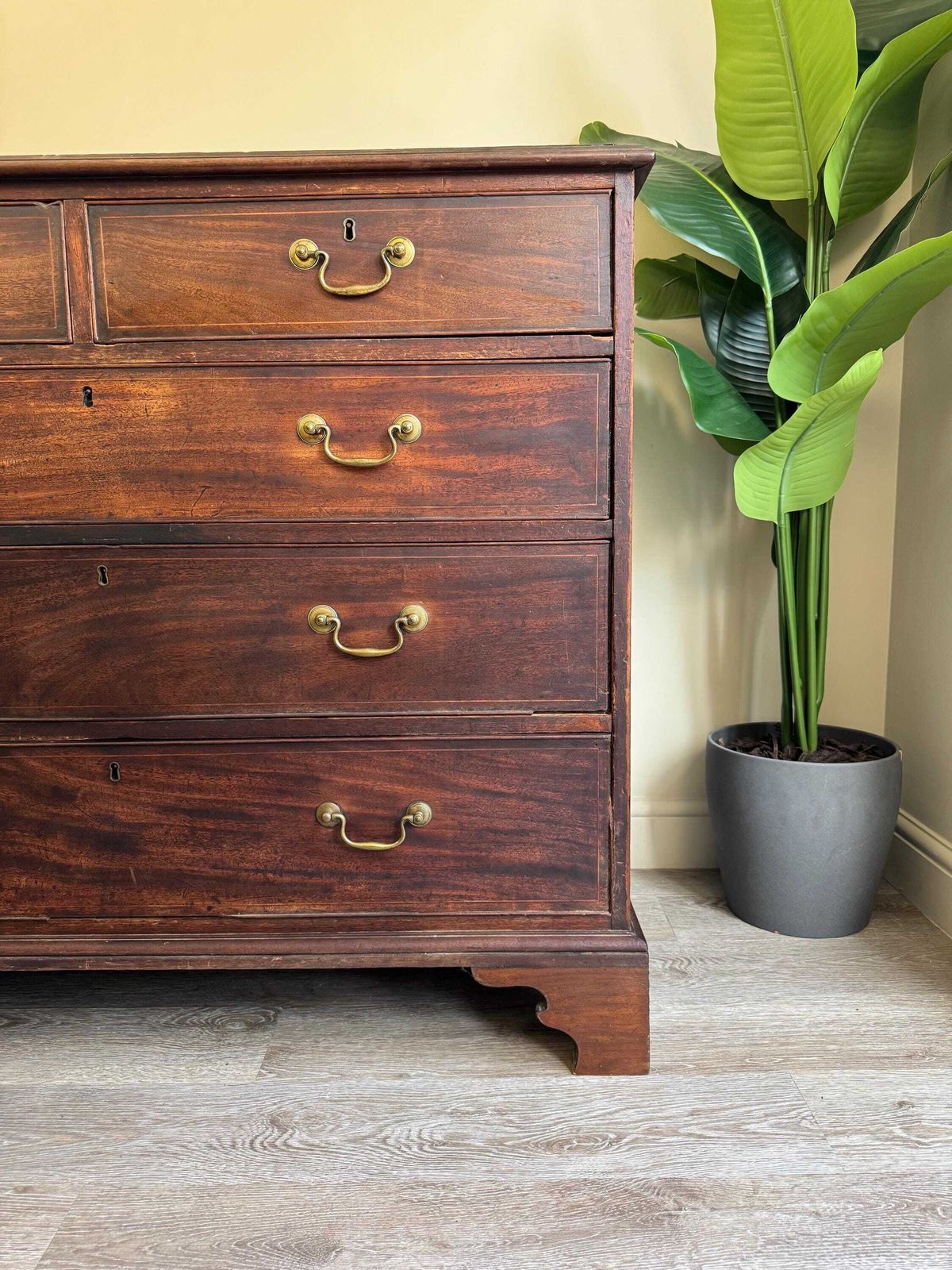 Antique Georgian Solid Wood Extra Large Chest Of Drawers Mahogany Oak photo 650.0