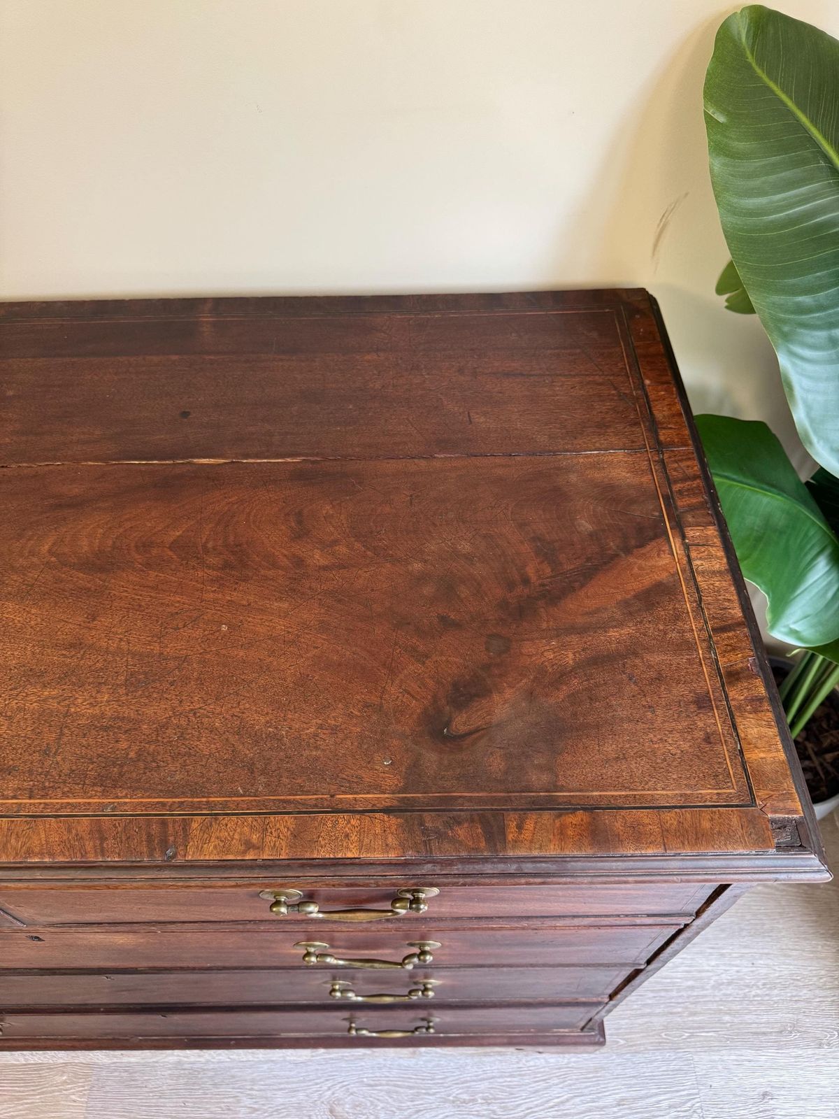 Antique Georgian Solid Wood Extra Large Chest Of Drawers Mahogany Oak photo vintage