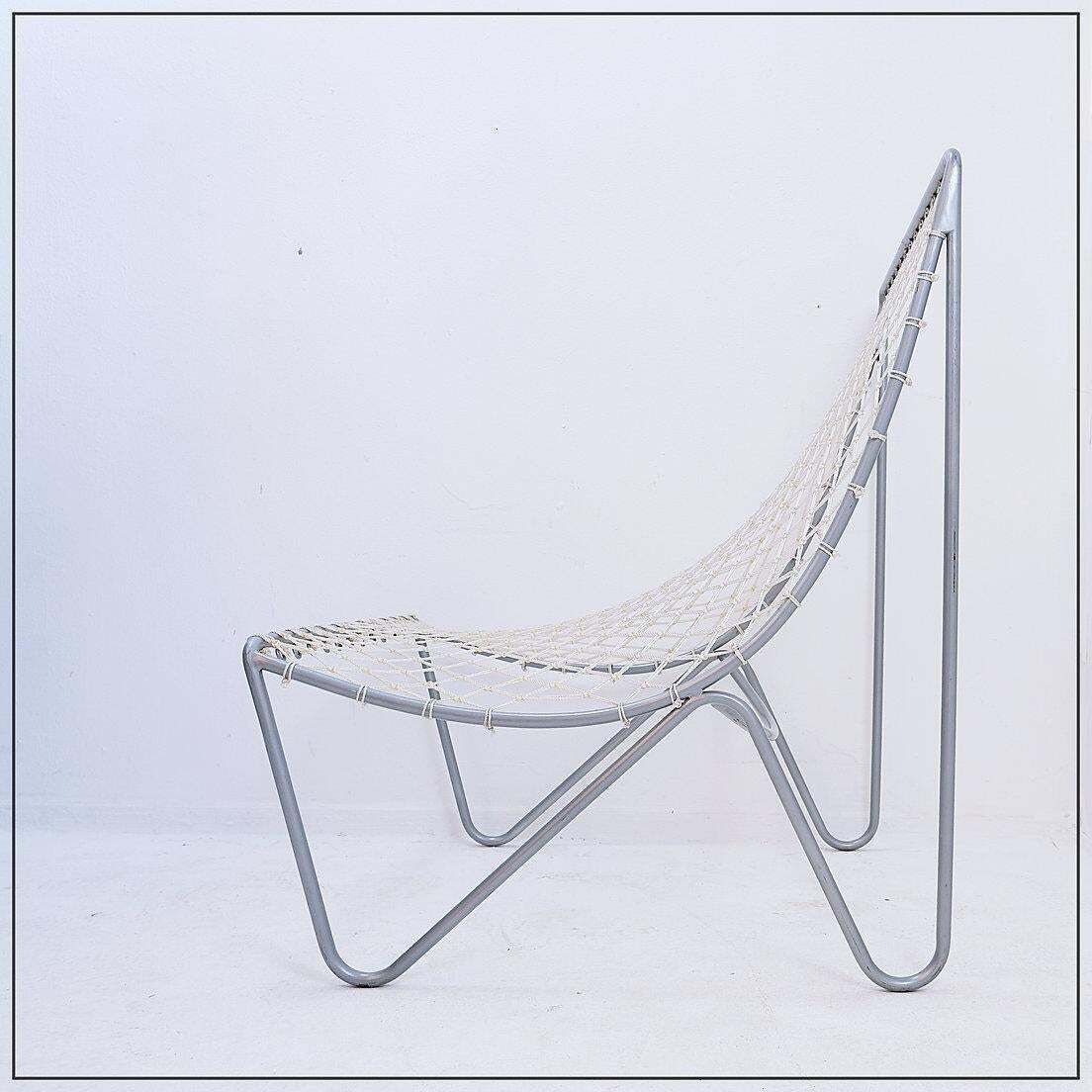 photo vinterior Vintage Lounge Chair   Metal And Synthetic Rope