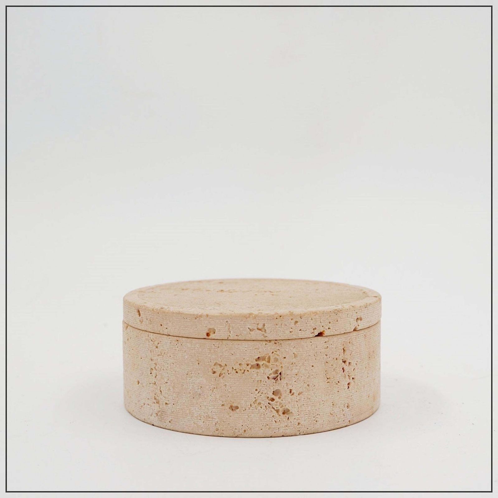 Midcentury Decorative Box In Travertine Enzo Mari Style, Italy 1970s photo furniture