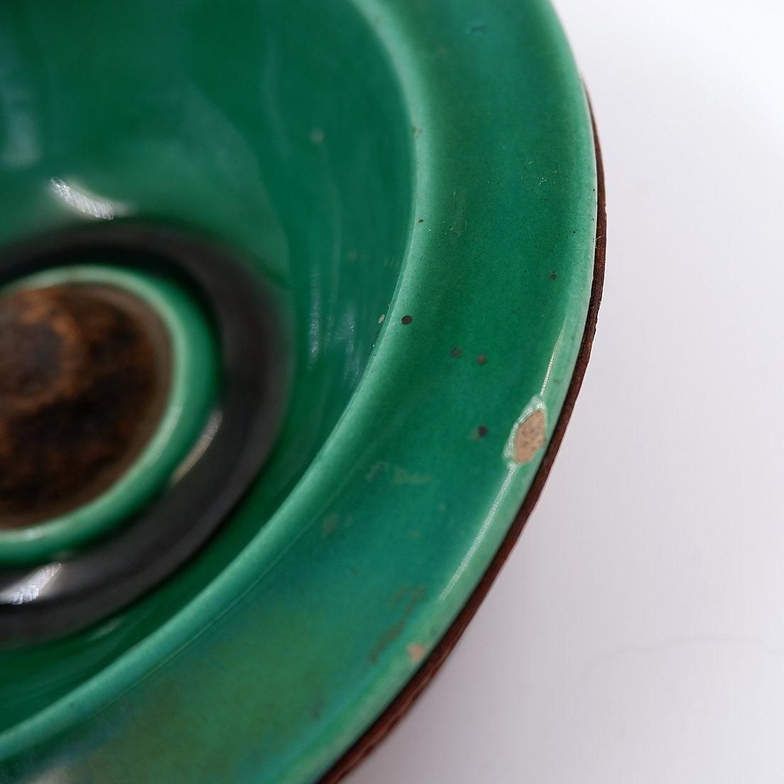 Vintage Ceramic And Leather Ashtray From The 1950s, In The Keramos Sèvres Style. photo Home Decor