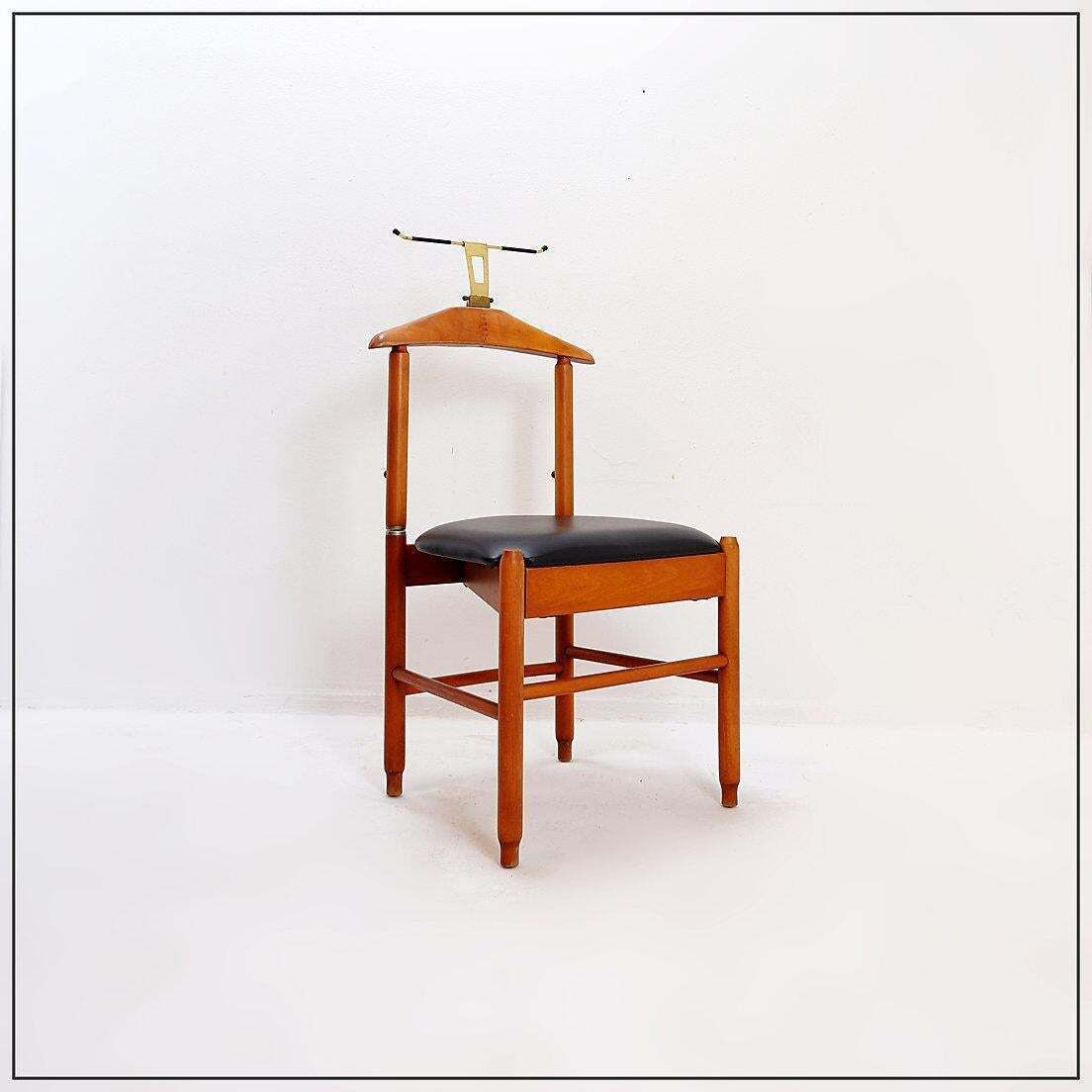 Mid Century Modern Teak Clothes Valet Chair By Fratelli Reguitti Italy, 1960s photo for sale