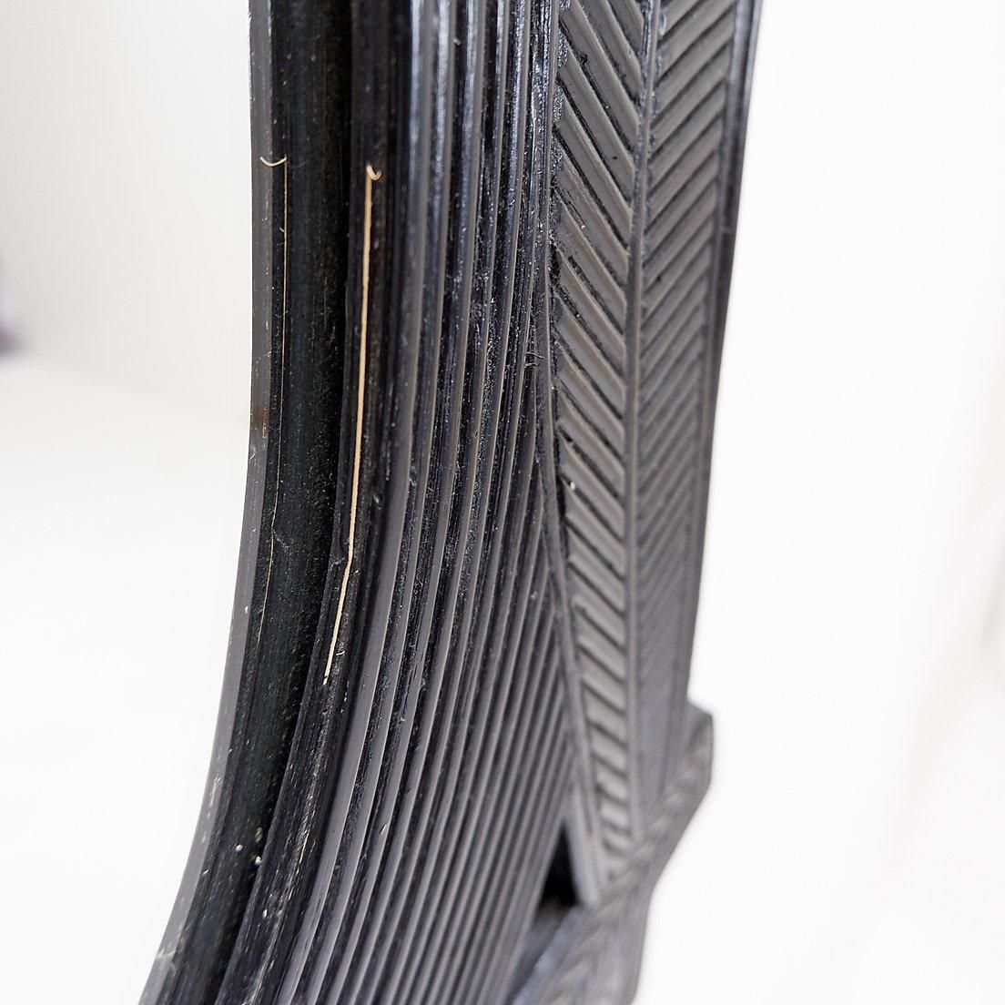 1729.0 Large Vivai Del Sud Wall Mirror In Black Lacquered Bamboo   1970s photo