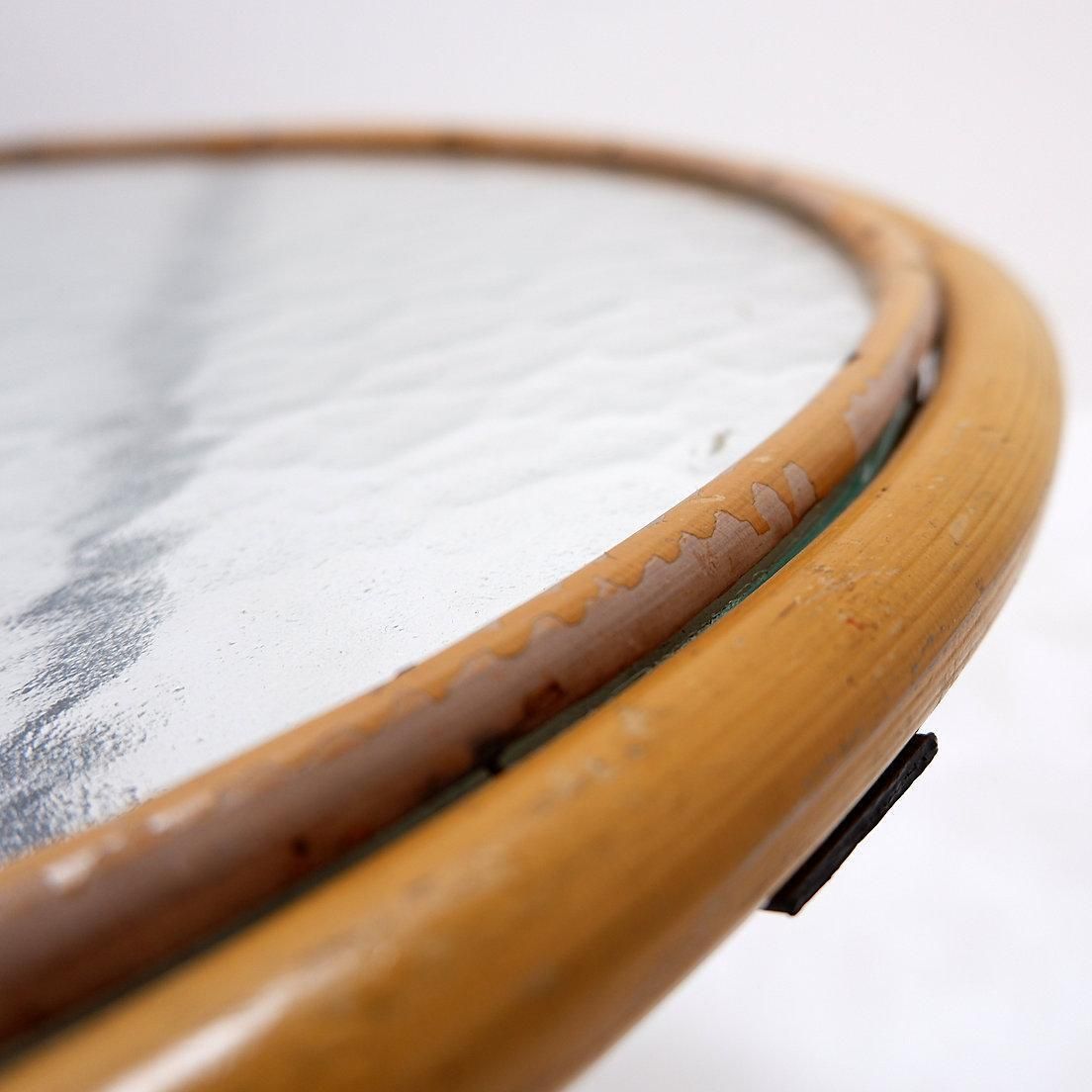 337.0 Mid Century Side Table In Bamboo, Metal And Glass  The Netherlands 1960s photo