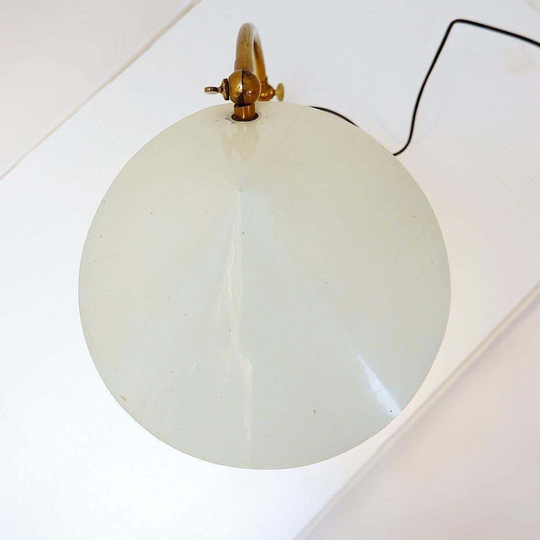 Stilux Milano Desk Or Wall Lamp In Creamy White Lacquer With Brass Details photo vinterior