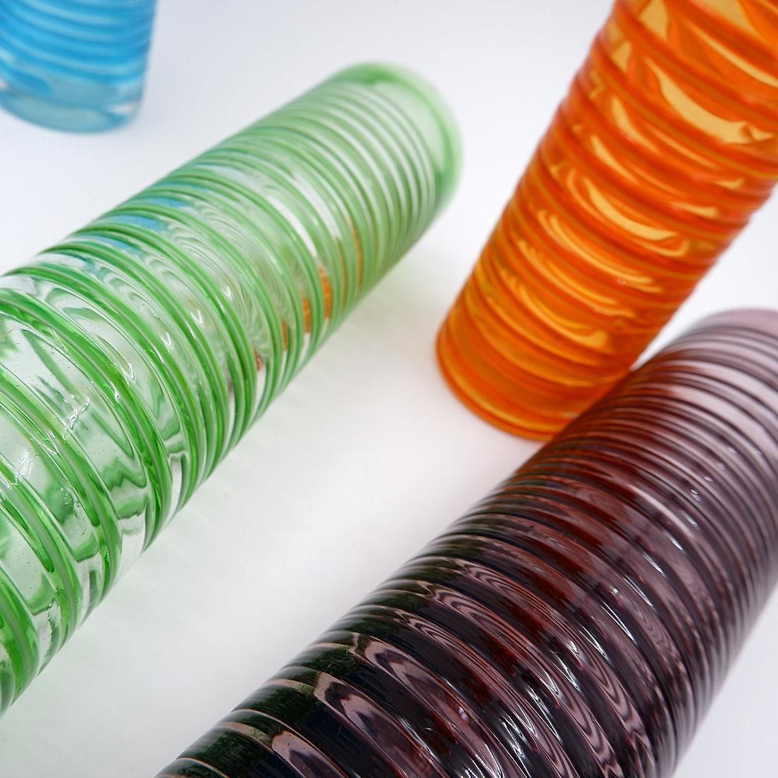 Set Of Four Mid Century Modern Murano Glass Spiral Vases, Italy photo Home Decor