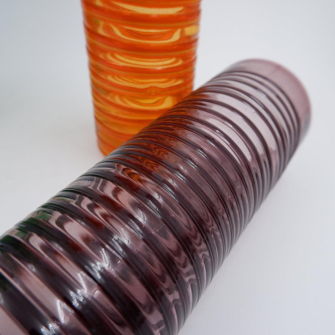 Set Of Four Mid Century Modern Murano Glass Spiral Vases, Italy photo vinterior