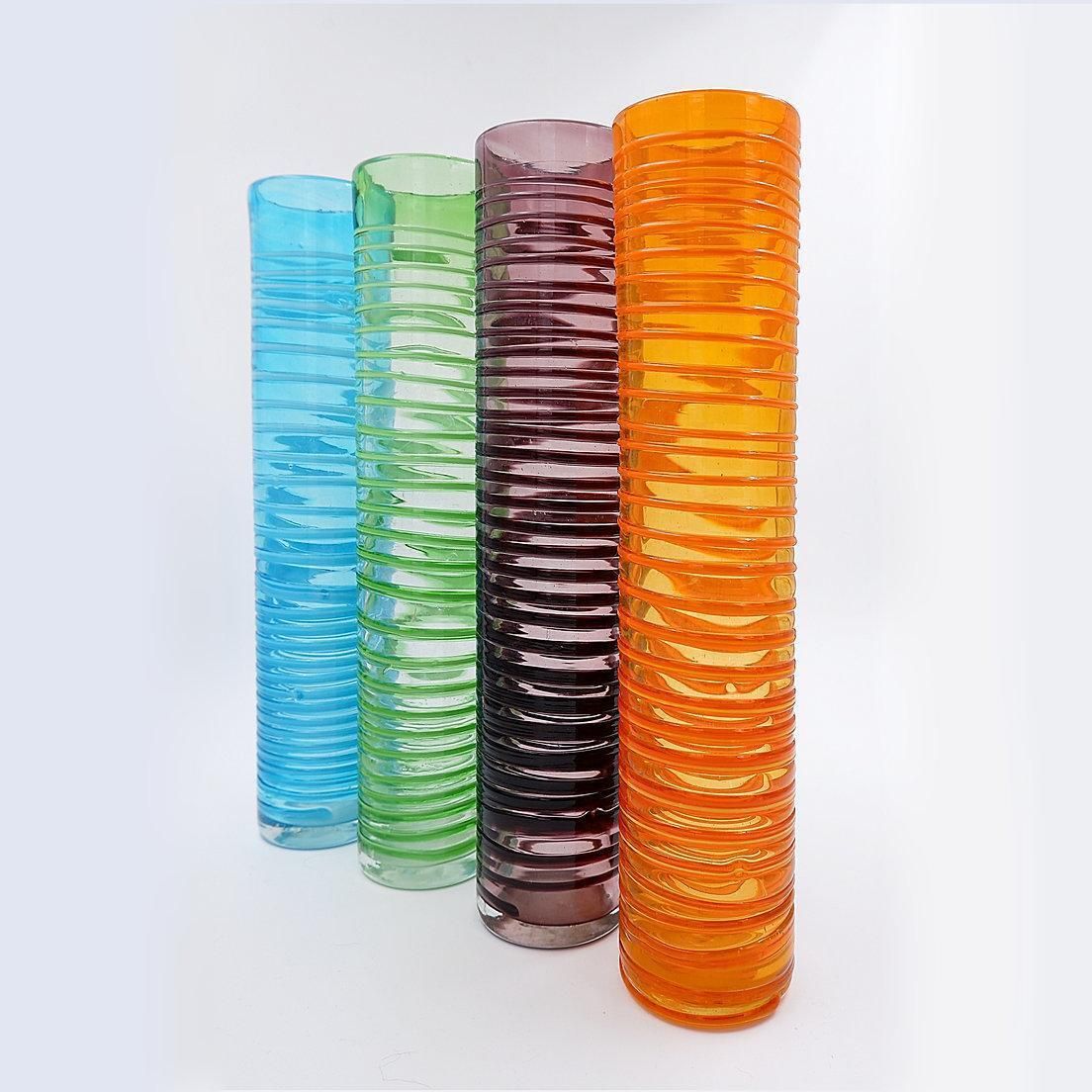 photo furniture Set Of Four Mid Century Modern Murano Glass Spiral Vases, Italy